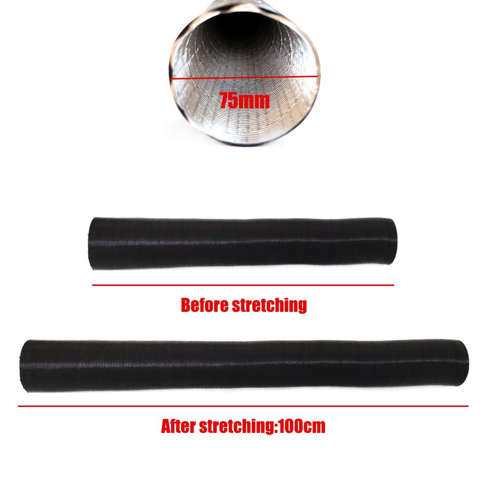 25/42/60/75mm Car Air Heater Duct Ducting Pipe Hose Line Black For Diesel Parking Heater Air Intake Pipe Air Exhaust Pipe