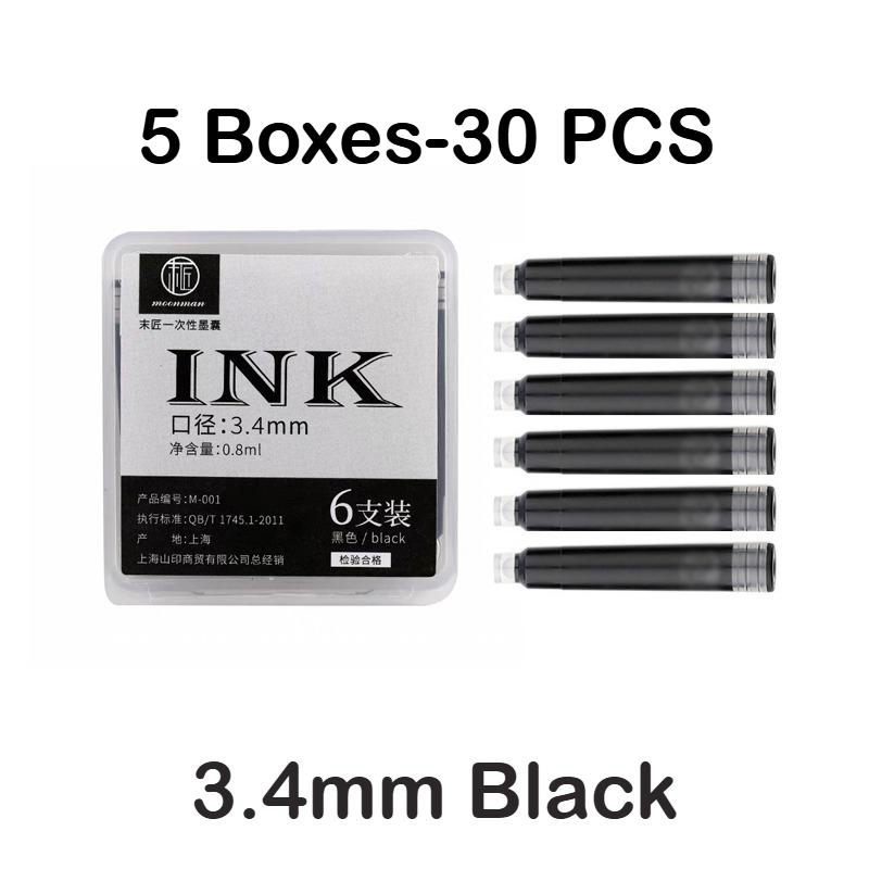 120/6 PCS Majohn Ink Sac Black 2.6/3.4mm 37mm Fountain Pen Ink Cartridges for JINHAO Hongdian Office School Supplies Stationery