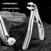 Stainless Steel Angled Nail Clippers with Anti-Splatter Large Opening, Long Handle, Thickened Design