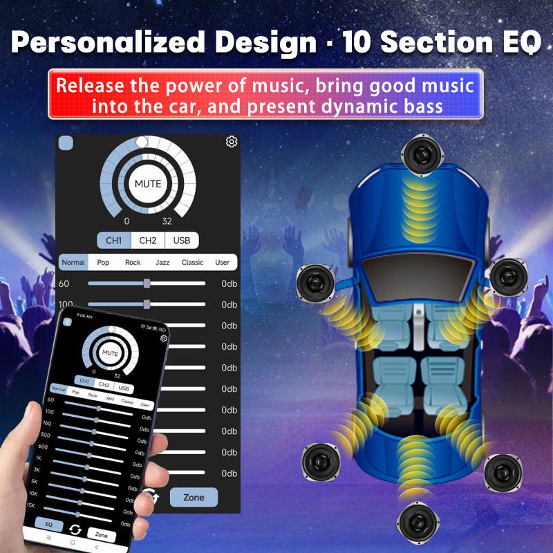 Android-Navigation 4*50W Autoradio DSP-Verstärker Verlustfreie modifizierte Lautsprecher Android Universal Wired Car Sound Upgrade Audiosignalprozessor