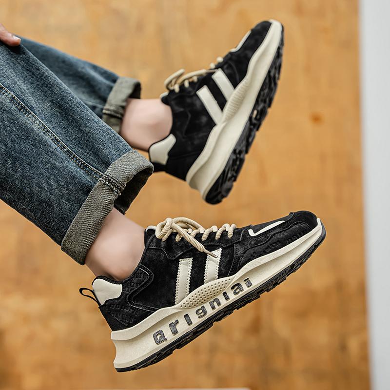 Men's Shoes Sneakers Lace Up 2025 New Spring Breathable Casual Sneakers Leisure Soled Comfort Non Slip Outdoor Running Shoes