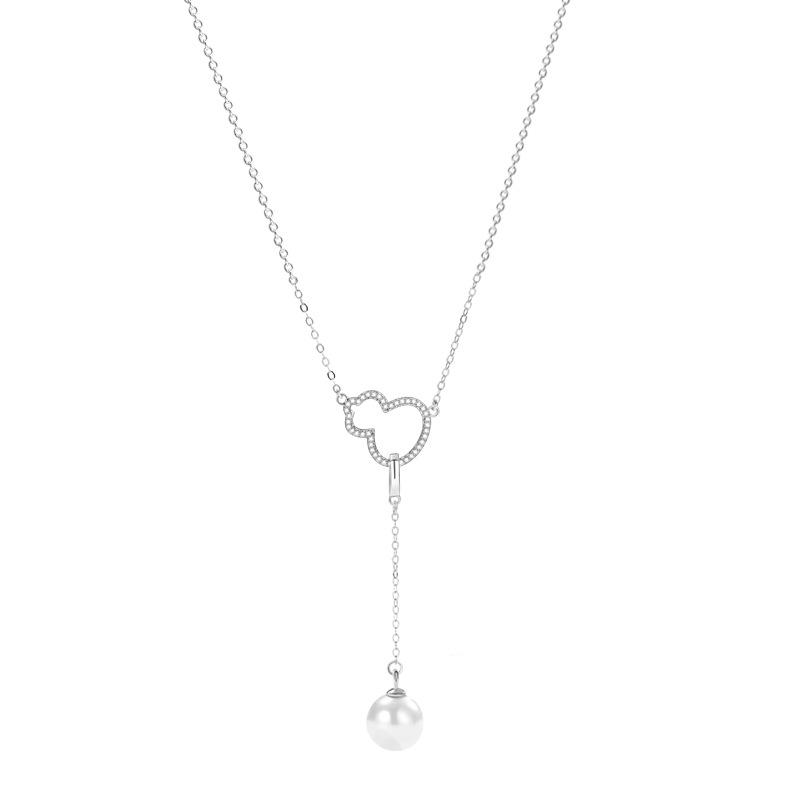 Gourd Tassel Pearl Necklace Women's Fashion Retro Niche High-end Design Pendant Accessories