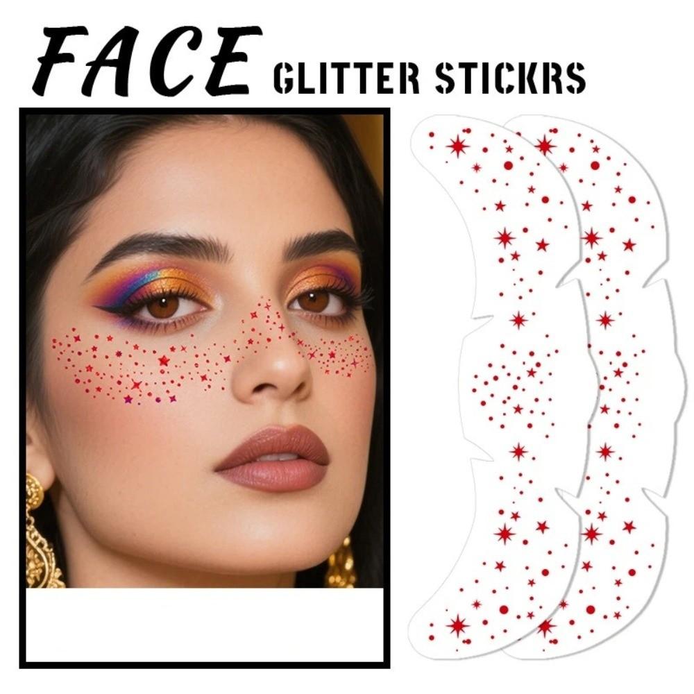 Disposable Glitter Face Temporary Tattoo Waterproof Face Tattoo Sticker  Music Festival