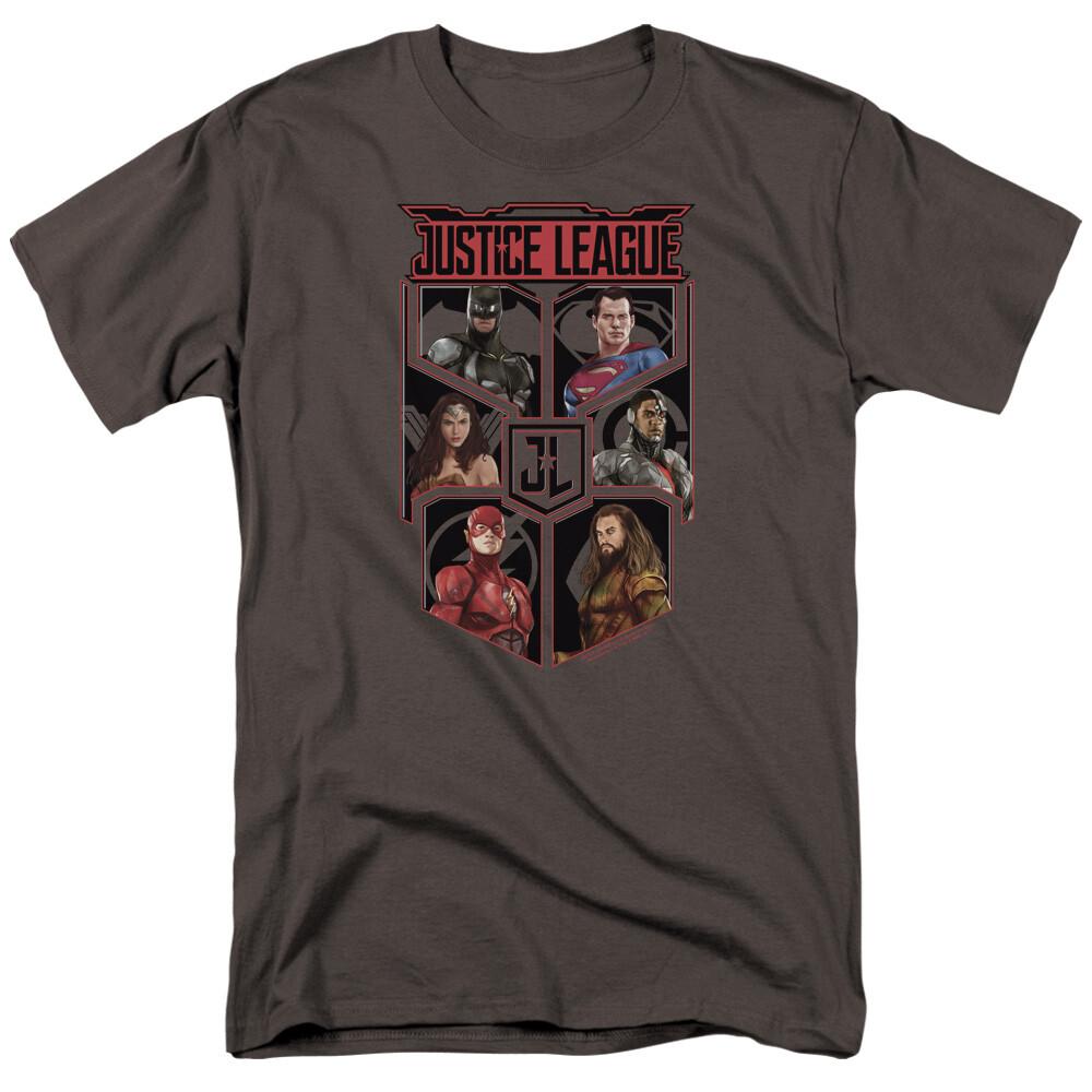 

Justice League League Of Six T Shirt Licensed Comic Book Movie Tee New Charcoal XXL