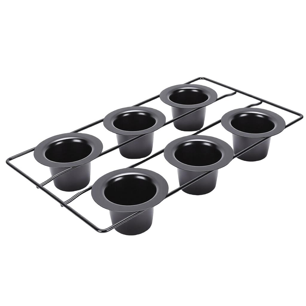 6 Cup Popover Pan for Baking Non Stick Sturdy Carbon Steel Bakeware Easy to Clean for Pudding Muffins Popovers
