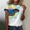 Summer Women Clothing T-shirt Crewneck Top Casual Comfort Short Sleeve Vintage Print Loose Breathable Clothing Women's 3d T-shirt