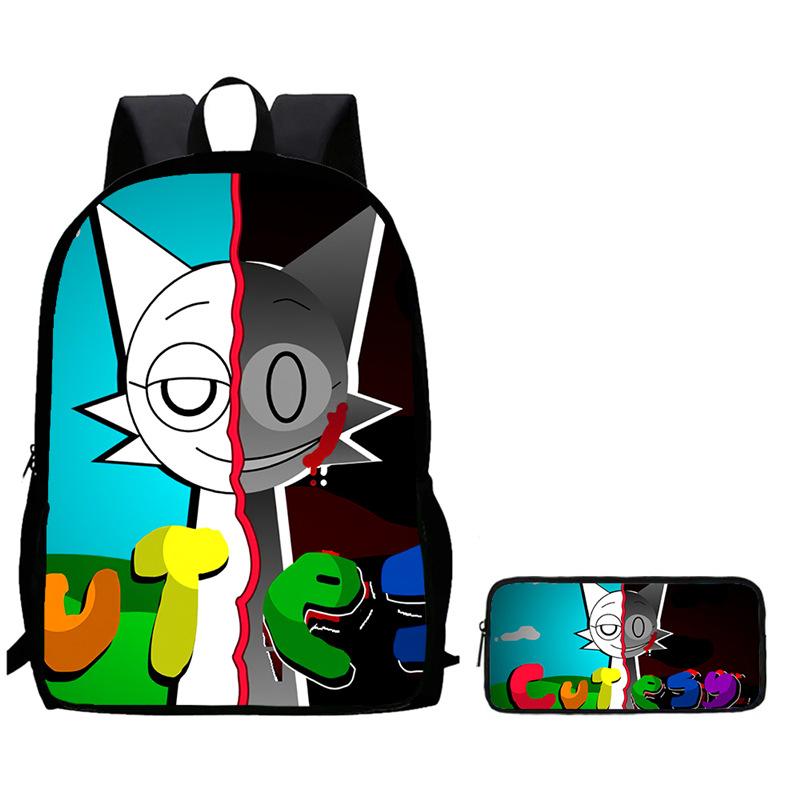 Rhythm Box Sprunki Spel Anime Rugzak Student Schooltas Computer Tas