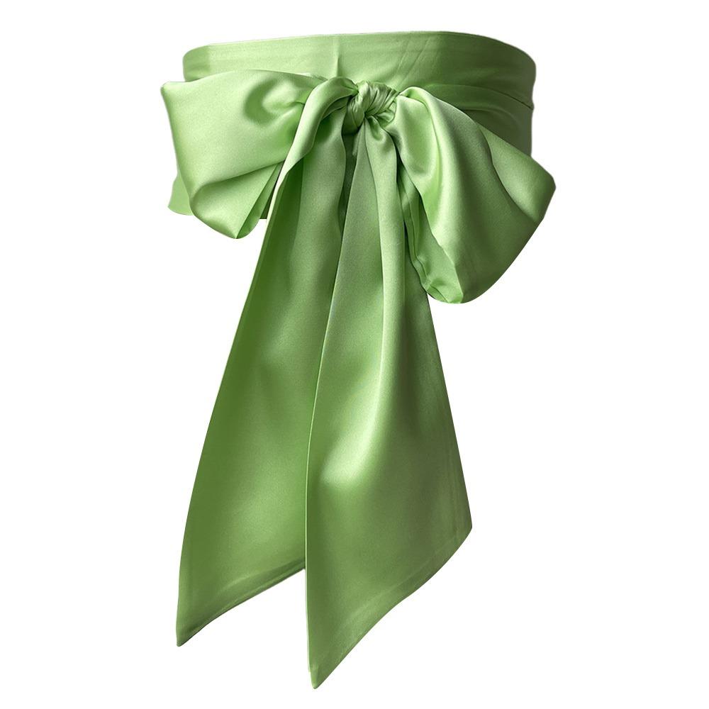 Wide Bowknot Fabric Ribbon Cummerbunds Lace Up Waistband Strap  For Skirts Dress Top Clothes