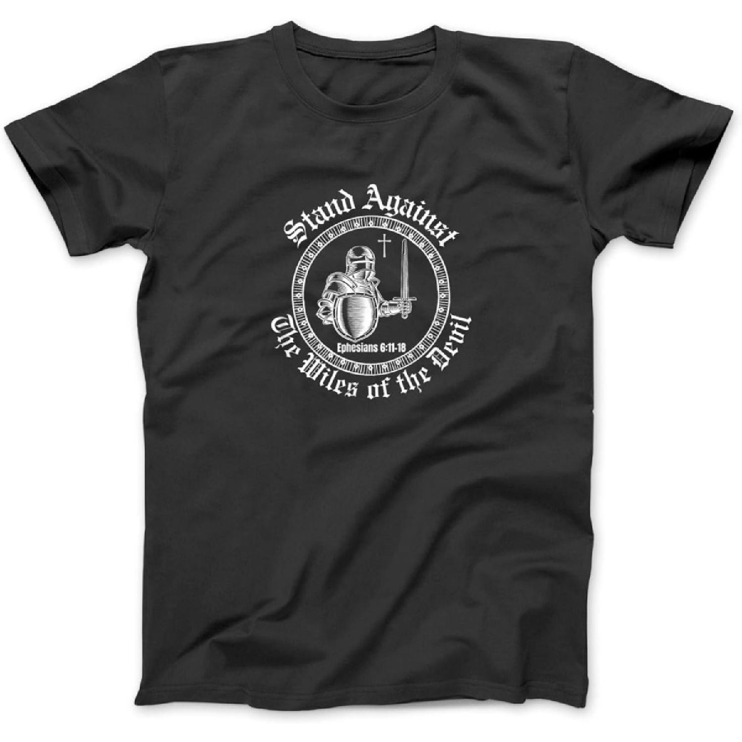 Stand Against The Wiles of The Devil T-Shirt Sweatshirt Hoodie Tanktop for Men Women Kids Black XXXXXL разноцветный