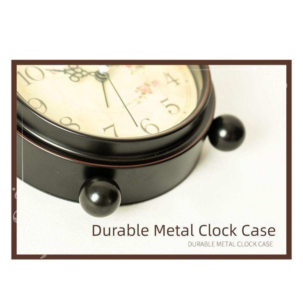 Retro Battery Alarm Clock Hangable Decoration Wall Clock Energy Saving Mechanical Clock  School