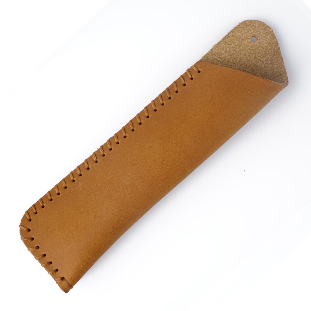 Cowhide Fountain Pen Sleeve - Personalized Retro Handmade Protective Cover with Large Capacity