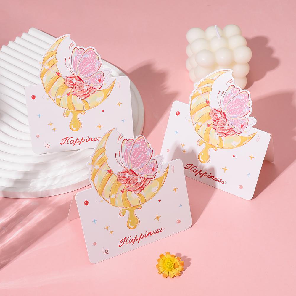 5Pcs Portable Cute Flower Thank You Card Three-Dimensional Bouquet Greeting Cards Birthday Greeting Card For Mother's Day Gift