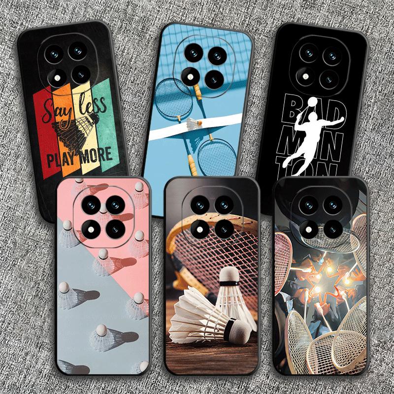 Badminton Sport Soft Phone Case for Xiaomi Redmi Note 12 13 14 15 Pro Plus 11 12S 11S 11T 10 4G Black Cover Back Shell