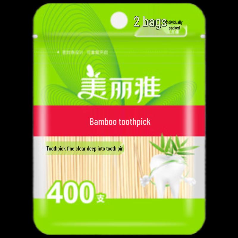 Meiliya Bamboo Double-Headed Toothpicks, 400 Count