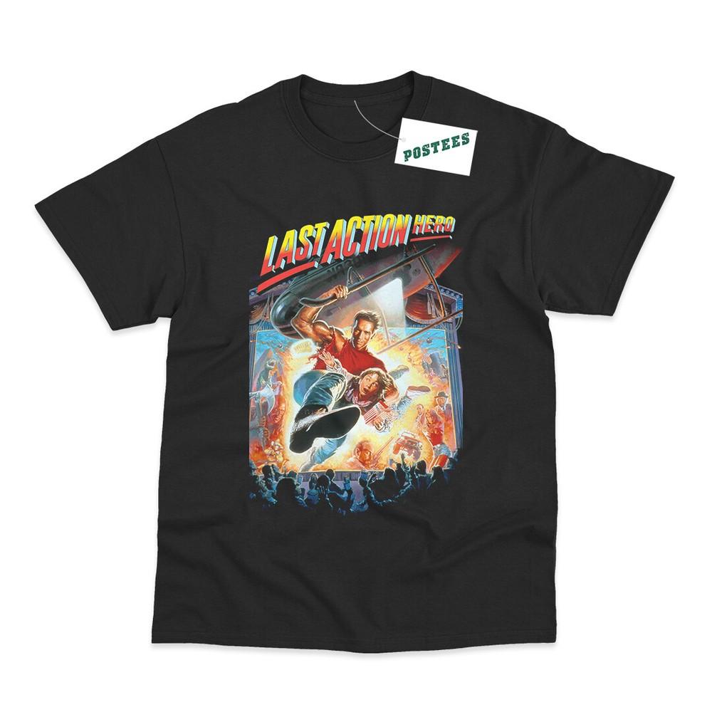 Retro Movie Poster Inspired By Last Action Hero DTG Printed TShirt Unisex T-Shirt L