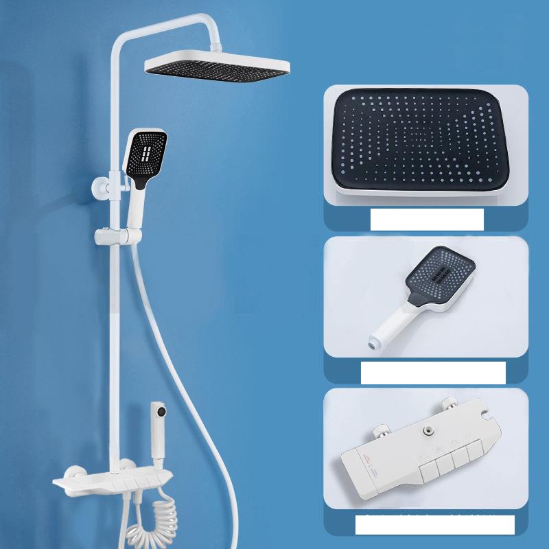 Piano Key Shower Set Wall Mounted Bathroom Faucet Luxury Warm and Cold Black Shower System Faucet