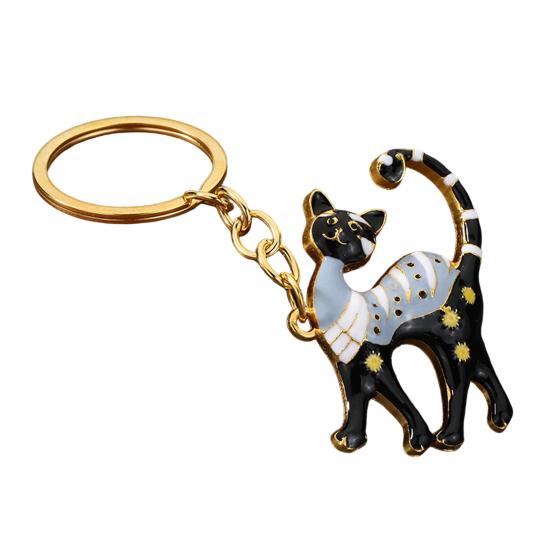 

Cat Keychain Pendant Lightweight Metal Keychain Creative Enamel Cat Keyring Portable Key Chain Bag Charms Fun Accessories Gifts A