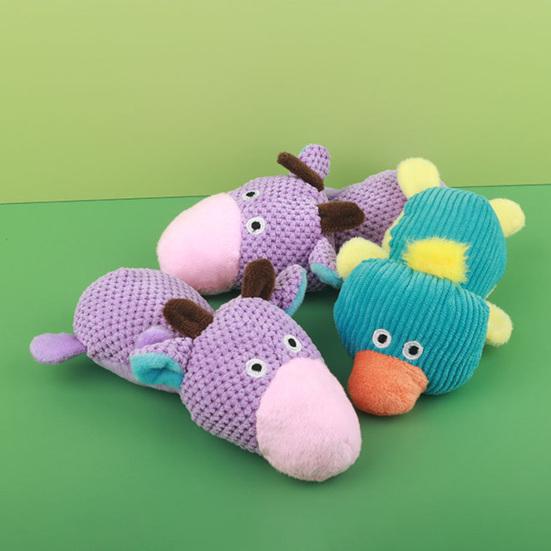 Pet Squeaky Toy Bite Resistant Comfortable Soft Cartoon Cow Shape Pet Dog Plush Stuffed Toy Pet Supplies