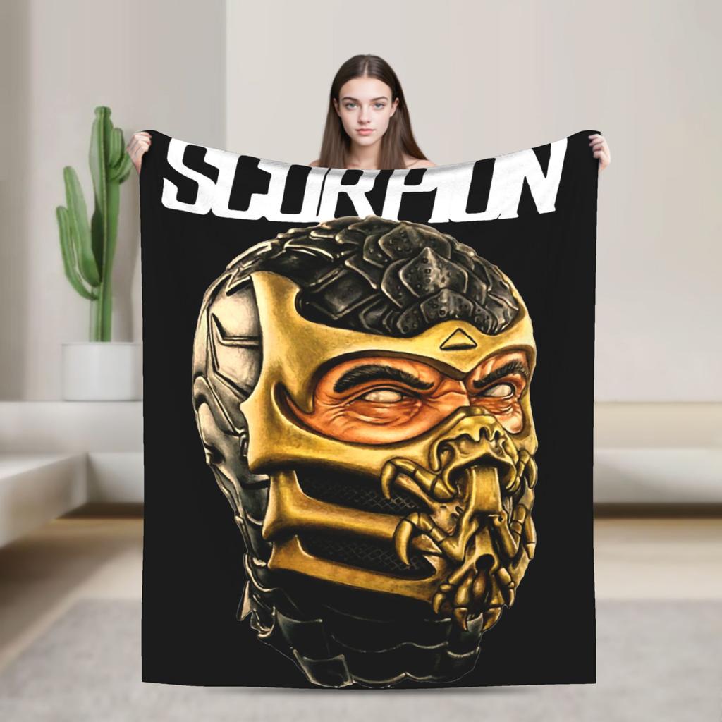 Scorpion VS Sub Zero Blanket Fleece Mortal Kombat MK11 Breathable Blankets for Sofa Outdoor Plush Thin Quilt