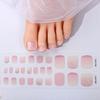 26Tips Pink Gradient Semi Cured Gel Toenail Sticker Glitter Full Cover Gel Toenail Wraps Self-Adhesive Foot Nail Art Decoration