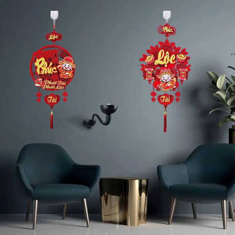 1PC Hanging Spring Festival Lunar New Year Pendant Traditional Tassel Pendant Ornament Gifts Good Lucky Charm 2025 Tet