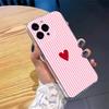 Phone Case for Samsung Galaxy S26 S25 Ultra S24 Plus A56 A16 A15 A36 A54 A55 A35 S21 S23 FE S22 Pastel Striped Heart Clear Cover