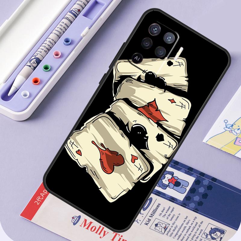Poker Cards For Oppo A94 A74 A54 A15 A18 A38 A58 A78 A98 A40 A60 A80 A16 A76 A96 A57 A17 A77 A5 Pro Case