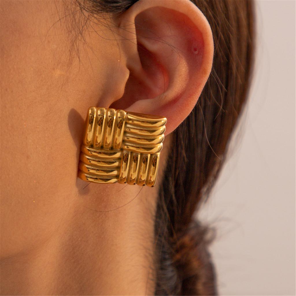 Retro Studs Earrings Geometric Ear Jewelry Stainless Steel Material Ear Pins Ear Pendant Perfect Gift for Women Girl