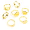 10pcs 6/8/10/12/14/15mm 304 Stainless Steel Gold Plated Adjustable Ring Settings Blank Base,Fit 8-15mm Glass Cabochons DIY