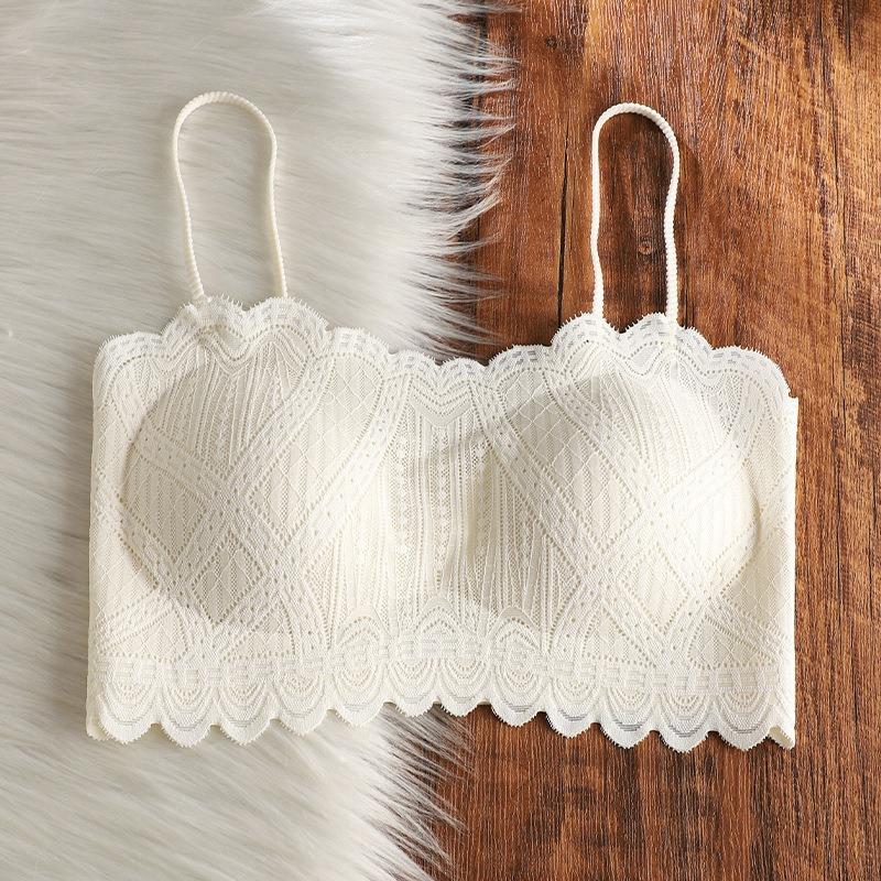 Kablosuz Dantel Straplez Üst Anti-Exposure Arkası Açık Kadın Günlük Bralet Sütyen
