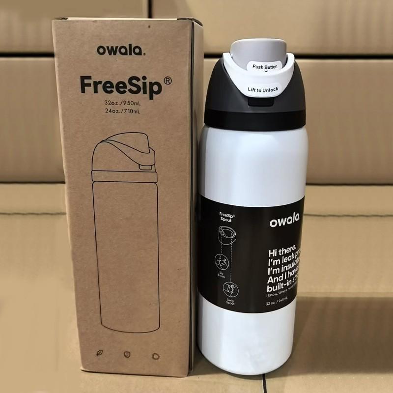 Owala Borraccia Sportiva in Acciaio Inossidabile Termoisolata sottovuoto con Manico e Cannuccia - 32oz/24oz