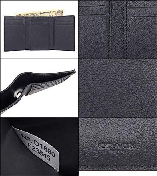 Wallet F23845 Black BLK Calf Leather Trifold Wallet [Coach] (Trifold Wallet) Men's Women's [Outlet Product] [Brand] [Item]