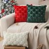 2PCS Plush Christmas Tree Pillow Covers Plush Christmas Tree Pillowcase Christmas Santa Pattern for Living Room Home Decor 18 In