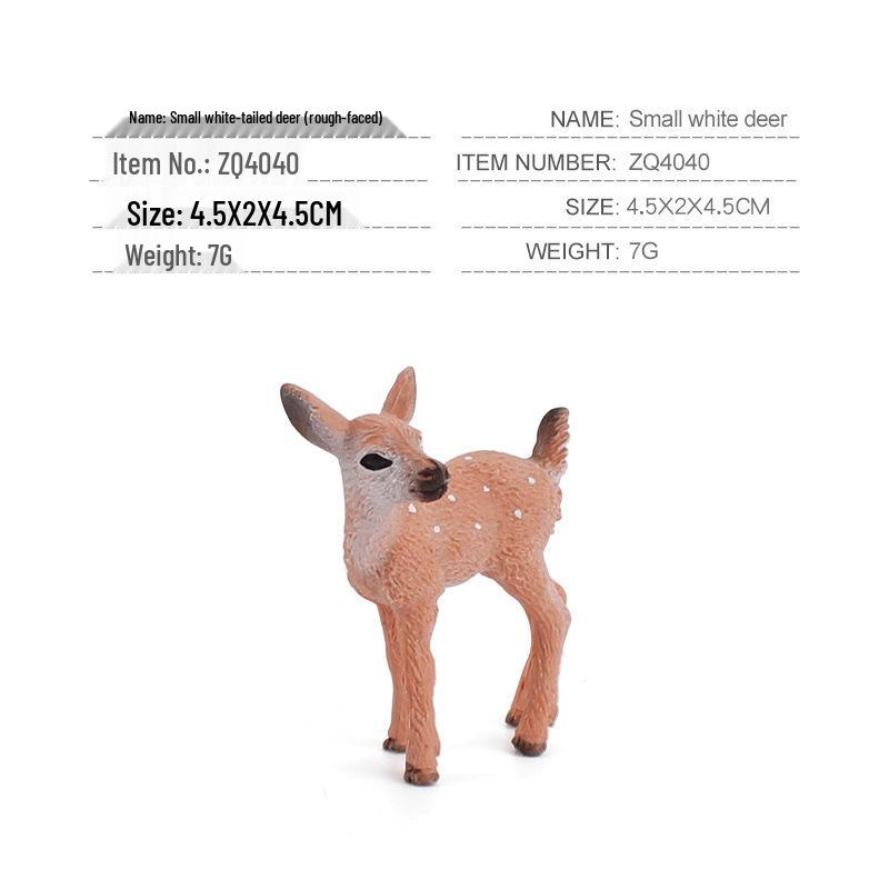 Simulated Christmas Reindeer and White-Tailed Deer Ornament Set