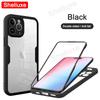 Coque Transparente Intégrale 360 Avant+Arrière Shelluxe Pour iPhone 16 15 14 Plus 13 12 11 Pro Max Silicone Antichoc Double Face