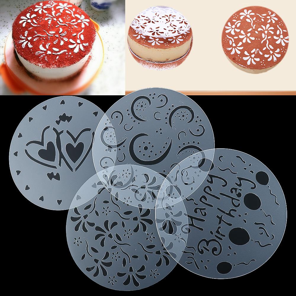 Lace Flower Edge Sugar Sieve Cake Decorating Tool Spray Molds Cake Stencil Set Bakeware Template