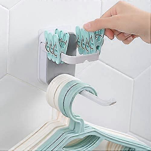 Self-adhesive Hooks, Coat Racks, Coat Racks, U-shaped Folding Clothes Rack, Double Row, Wall Storage Hooks.