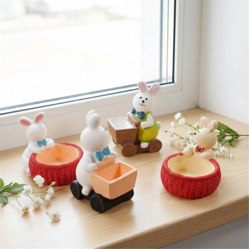 Easter Rabbit Basket Candle Cup Silicone Molds Easy Demolding For Resin Casting Candle Holder Chocolate Home Decoration