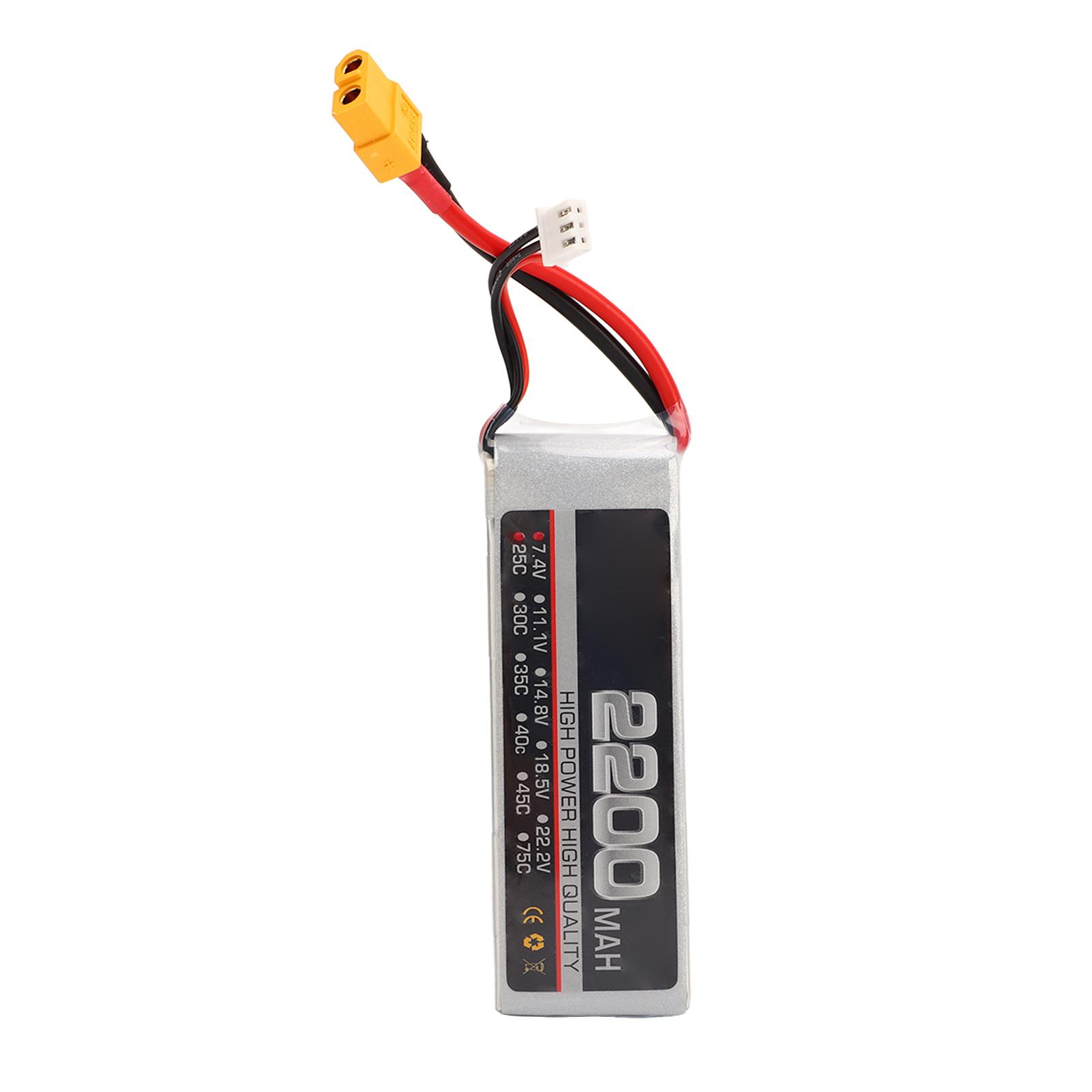 

Акумулятор LiPo 7.4V 2S 2200mAh 25C Висока швидкість розряду Акумулятори для RC моделі Дрона для польотів