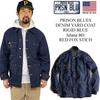Prison Blues Denim Yard Rigid Custom Red Fox Size L Coat, Blue, Stitch, [Used]