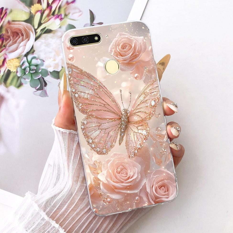 For Huawei Y6 Prime 2018 Case Transparent Cute Fashion Butterfly Funny Painted Casing For Huawei Y6Prime 2018 ATU-L31 ATU-L42