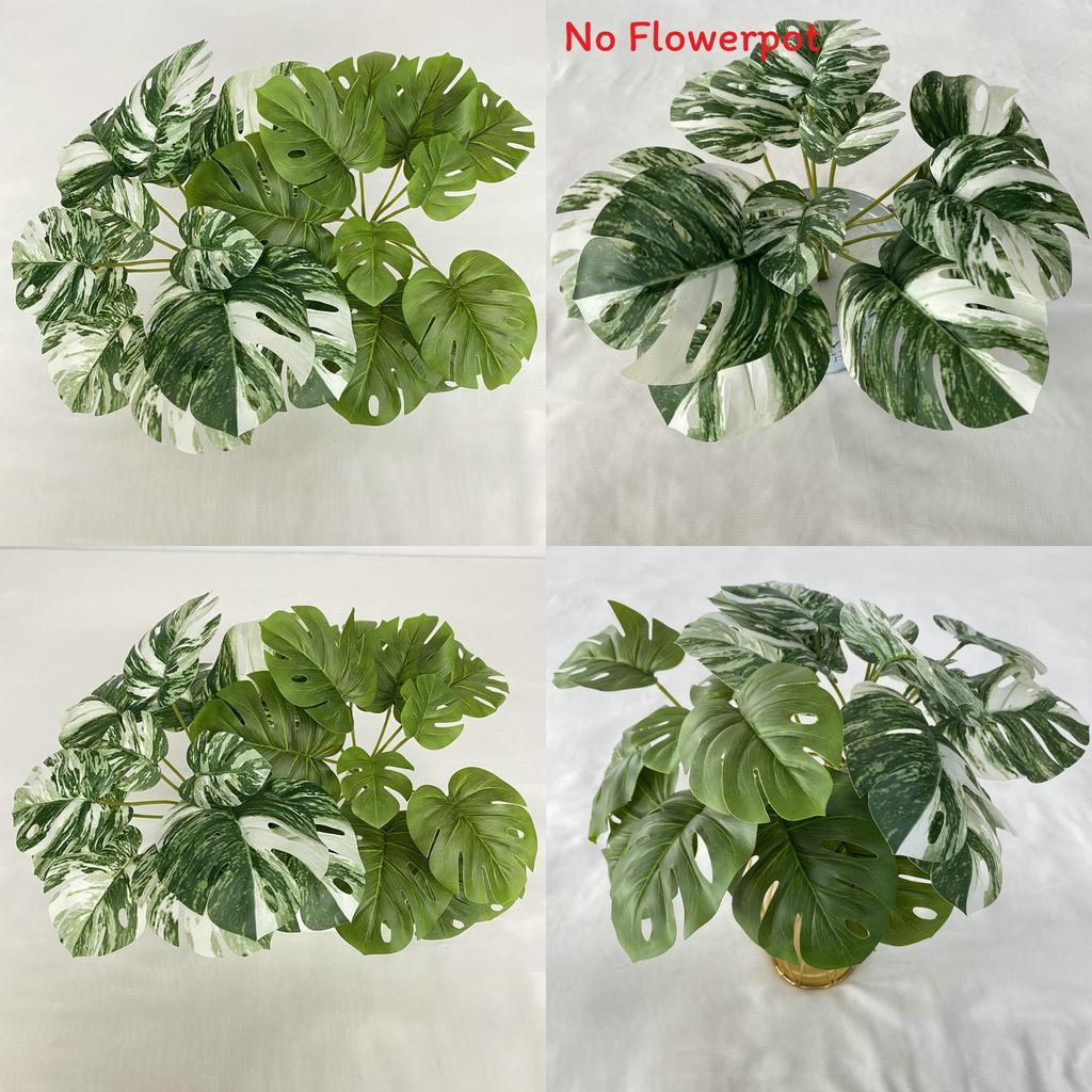 Konstgjort Monstera-blad Hawaiiansk festdekor för hem, bord, bröllopsfotografering, falsk växt 80