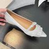 Bow Pointed Toe Women Flats Shoes Summer Shallow Cozy Shoes Dress Elegant Woman Sandals 2025 Trend Brand Female Zapatos