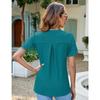 YYFS Camicette e camicie con scollo a V a maniche corte con stampa tinta unita primavera estate casual alla moda da donna