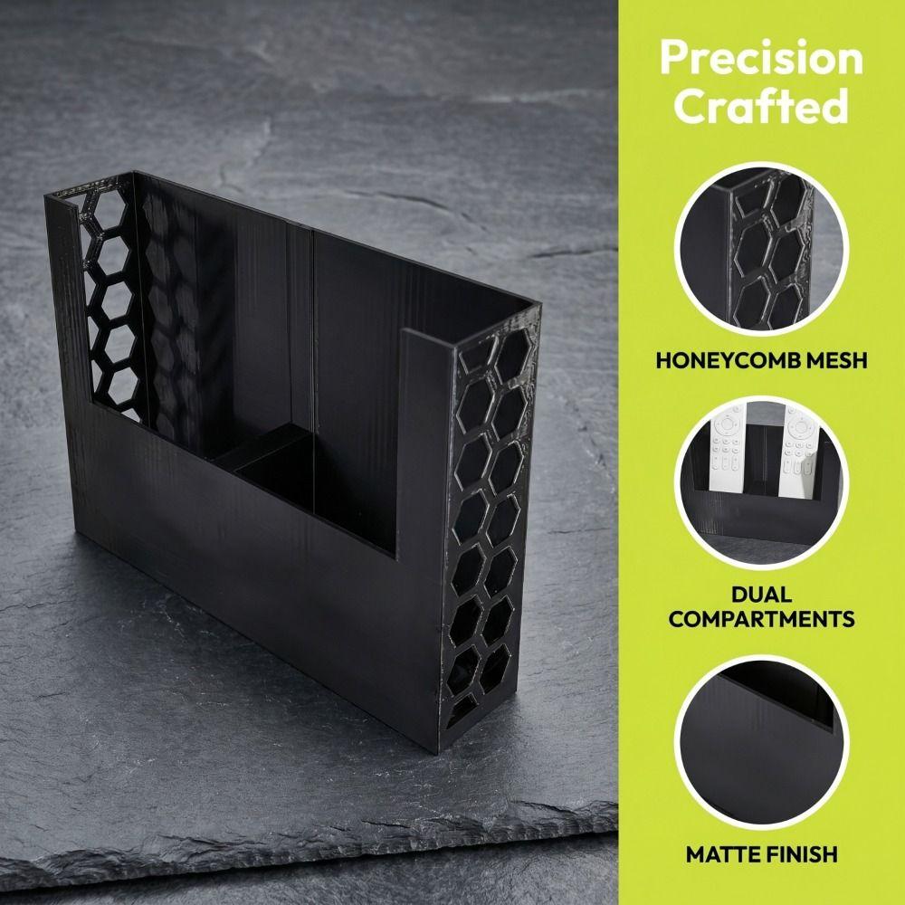 Black Color Remote Control Organizer Honeycomb Design Honeycomb Storage Box  Living Room
