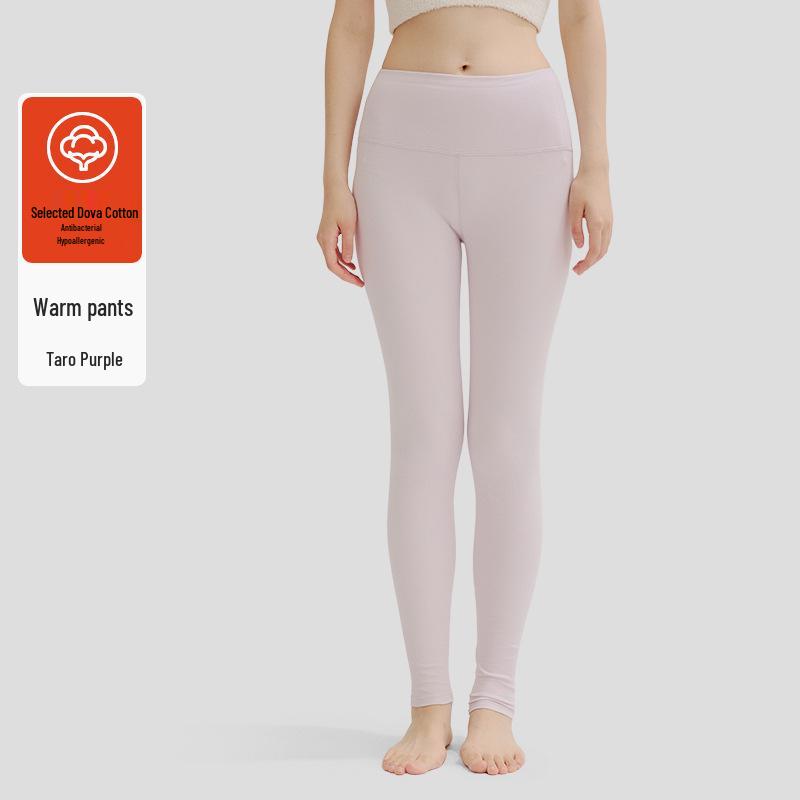 Women's High-Waist Pure Cotton Warm Autumn Trousers - Inner Lined, Large Size, Thin Wool Base.