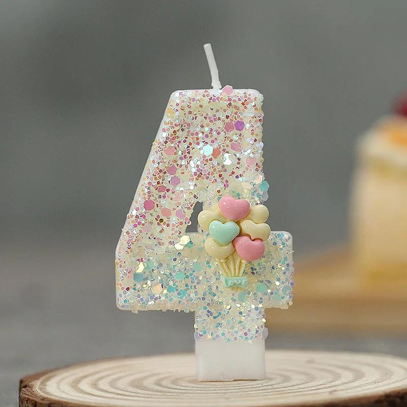 

balon cinta, lilin digital, hiasan kue