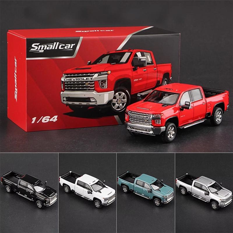 1/64 Silverado HD 2020 Alloy Pickup Car Model Diecast Metal Off-road Vehicles Car Model Simulation Miniature Scale Kids Toy Gift