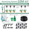 30-10m 60W Self-priming Pump Kit Misting Cooling System 1/4" 4/7mm Adjustable Nozzle Atomizer Sprayer Garden Irrigation Watering