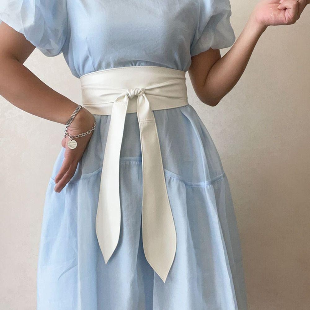 Korean Style Women Waistband Waist Belts Wide Belt PU Leather Waist Belt Clothing Decoration